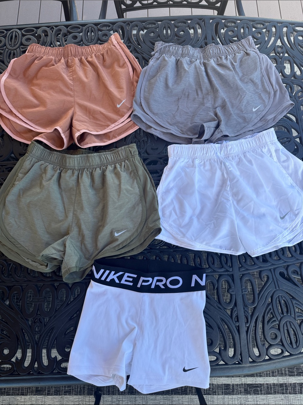 Nike Women’s Performance Shorts Bundle - Peach, Gray, Olive, White